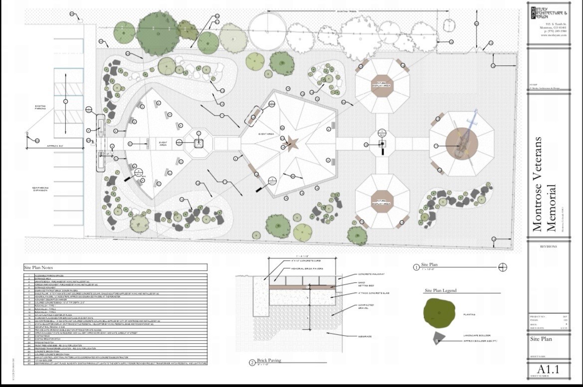 Montrose Veterans Memorial Site Plan Overview Layout